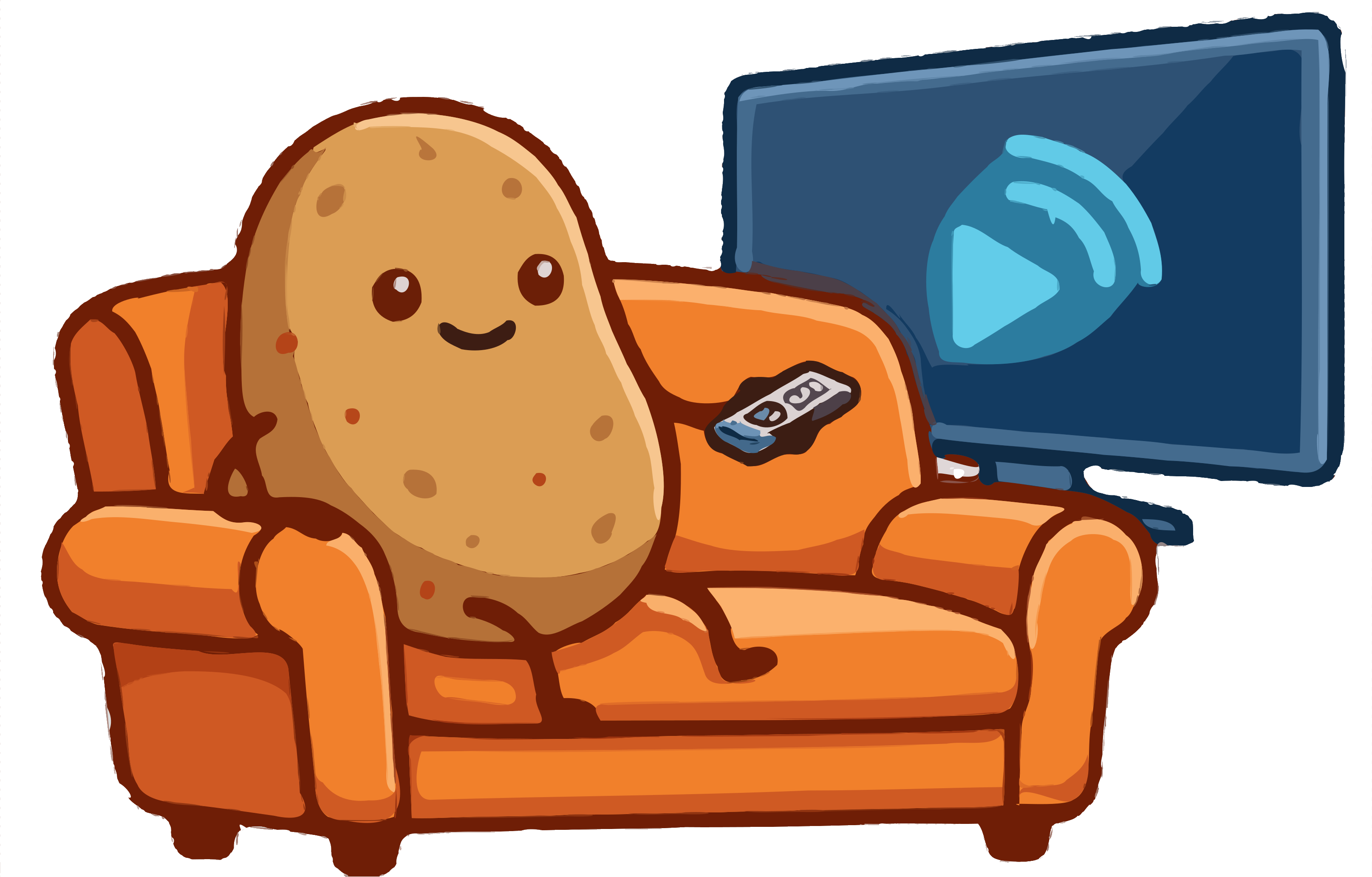 Couch potato watching TV